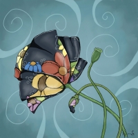 What flowers would look like if they got tattoos. Floral