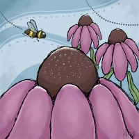 Bee and flowers Bee and flowers
