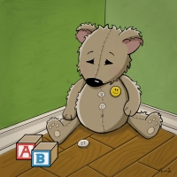 Where’s the C? baby bear with blocks