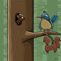 It’s what I heard, from the bird. Chipmunk and woodpecker