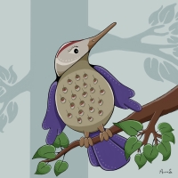 Great place to perch. Bird on branch