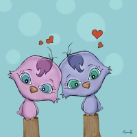 Would you look at these two lovebirds! Love birds