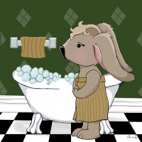 The most relaxing part of the day! Bunny getting ready for a bath