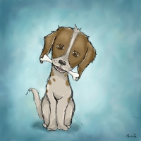 So full…so yummy. Doggy with bone