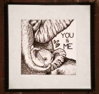 Custom print for baby's room. Elephant (mother and baby) custom print