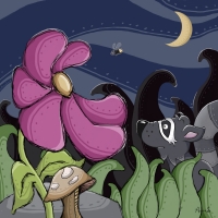 What’s that little flash of light in the night sky? Firefly! Raccoon and firefly