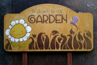 Welcome to our garden wooden sign. Garden sign