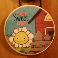 Custom wooden Home Sweet Home sign with pet theme. Home Sweet Home - flower theme