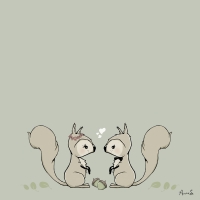 Romantic dinner for two. Squirrel love