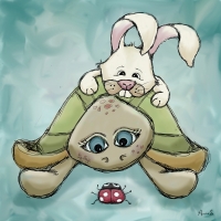Wanna play? Bunny, turtle and lady bug
