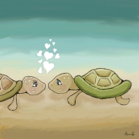 True love can take its time, slow like turtles. Turtle love