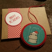 Custom wooden tree ornaments. Hippo ornament